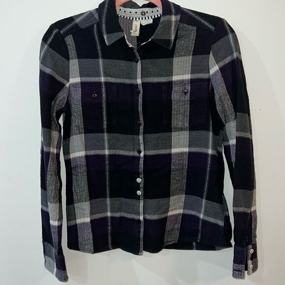 Element flannel shirt with unique buttons 100% organic cotton - Picture 1 of 7